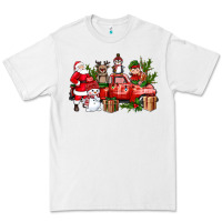 White Santa Snowman Reindeer Penguin Elf Christmas Truck Premium Tee - BundleAndBundleShop