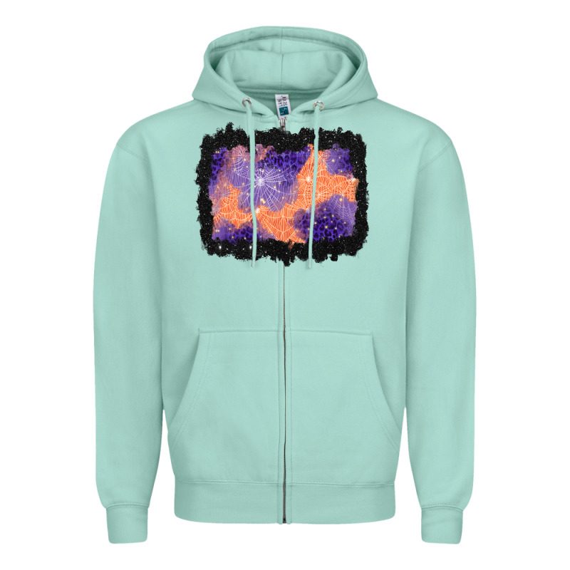 Halloween Spider Web Background Zipper Hoodie by BundleAndBundleShop | Teevron