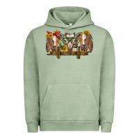 Pigment Oil Green western goats Urban Hoodie - BarkalooDesign