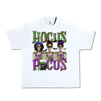 White Hocus Pocus with Skeletons Urban Heavy Tee - texasbilliewilder