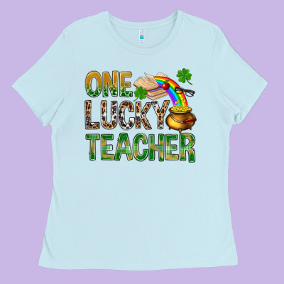 One Lucky Teacher St. Patricks Ladies Tee Designed By Bundleandbundleshop