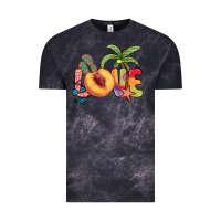Cloud Black Love peach summer Vintage Tee - NancyCooperArtShop