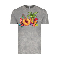 Cloud Rock Love peach summer Vintage Tee - NancyCooperArtShop