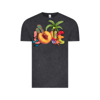 Vintage Black Love peach summer Vintage Tee - NancyCooperArtShop