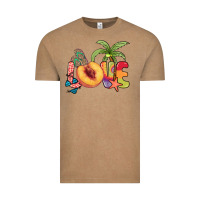 Vintage Coffee Love peach summer Vintage Tee - NancyCooperArtShop