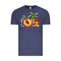 Vintage Denim Love peach summer Vintage Tee - NancyCooperArtShop