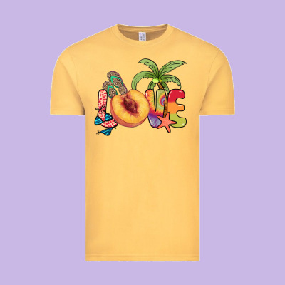 Love Peach Summer Vintage Tee Designed By Nancycooperartshop