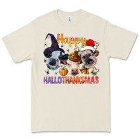 Bone Happy Hallothanksmas Cows Premium Tee - BundleAndBundleShop