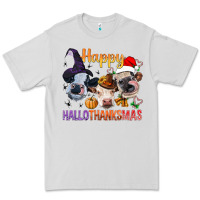 Dove Grey Happy Hallothanksmas Cows Premium Tee - BundleAndBundleShop