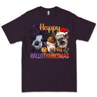 Plum Happy Hallothanksmas Cows Premium Tee - BundleAndBundleShop
