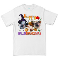 White Happy Hallothanksmas Cows Premium Tee - BundleAndBundleShop