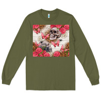 Army Green skulls and roses tumbler Long Sleeve Tee - TumblerDesignByShophia