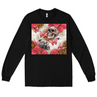 Black skulls and roses tumbler Long Sleeve Tee - TumblerDesignByShophia