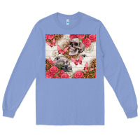 Colony Blue skulls and roses tumbler Long Sleeve Tee - TumblerDesignByShophia