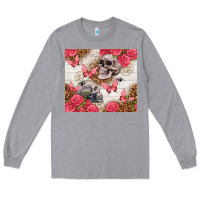 Heather Grey skulls and roses tumbler Long Sleeve Tee - TumblerDesignByShophia