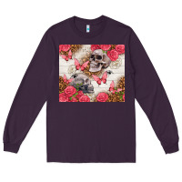 Plum skulls and roses tumbler Long Sleeve Tee - TumblerDesignByShophia