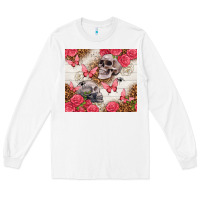 White skulls and roses tumbler Long Sleeve Tee - TumblerDesignByShophia