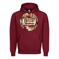 Burgundy Family Christmas Zipper Hoodie - FaDigitalArtStudio
