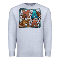 Heather Grey American Football Mama Mother's Day Premium Sweatshirt - LillyAllenDesigns