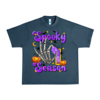 Midnight Navy Spooky Season On Urban Heavy Tee - texasbilliewilder