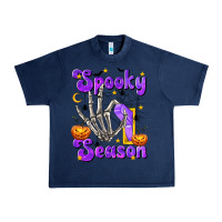 Navy Spooky Season On Urban Heavy Tee - texasbilliewilder