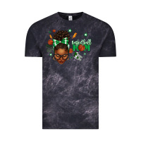 Cloud Black Afro Messy Bun Full Face Basketball Mom Vintage Tee - texasbilliewilder