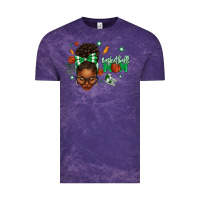 Cloud Purple Afro Messy Bun Full Face Basketball Mom Vintage Tee - texasbilliewilder