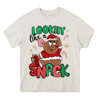 Cream lookin' like a snack christmas character Heavy Core Tee - MaliasSmallBusiness