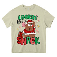 Mossy lookin' like a snack christmas character Heavy Core Tee - MaliasSmallBusiness