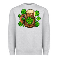 Heather Grey St. Patrick's Beer and shamrock Heavyweight Sweatshirt - OliviaCreatesArt