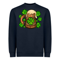 Navy St. Patrick's Beer and shamrock Heavyweight Sweatshirt - OliviaCreatesArt