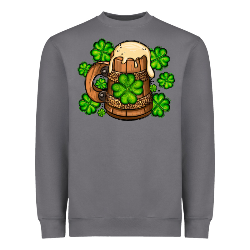 St. Patrick's Beer And Shamrock Heavyweight Sweatshirt by OliviaCreatesArt | Teevron