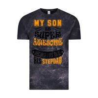 Cloud Black My Son Is Super Awesome His Stepdad Vintage Tee - artisFamous