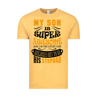 Vintage Mustard My Son Is Super Awesome His Stepdad Vintage Tee - artisFamous