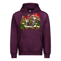 Mauve Wine Christmas donkeys Urban Hoodie - BarkalooDesign