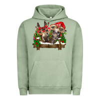 Pigment Oil Green Christmas donkeys Urban Hoodie - BarkalooDesign