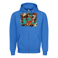 True Royal aztec turquoise glitter cowhide  tooled leather ba Zipper Hoodie - FaDigitalArtStudio