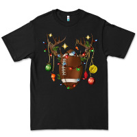 Black American Football Horn Christmas Premium Tee - BundleAndBundleShop