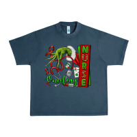 Midnight Navy Christmas Character Nurse Urban Heavy Tee - NancyCooperArtShop