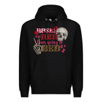 Black Valentine's Day Roses Are Red I Am Going To Bed Premium Hoodie - FaDigitalArtStudio
