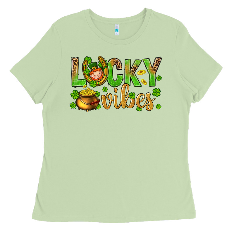 St. Patricks Day Lucky Vibes Ladies Tee by BundleAndBundleShop | Teevron