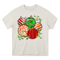 Cream merry christmas tree ball Heavy Core Tee - MaliasSmallBusiness