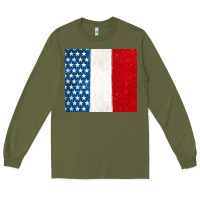 Army Green custom text american flag(used font 'doctrin Long Sleeve Tee - Jasminsmagicworld