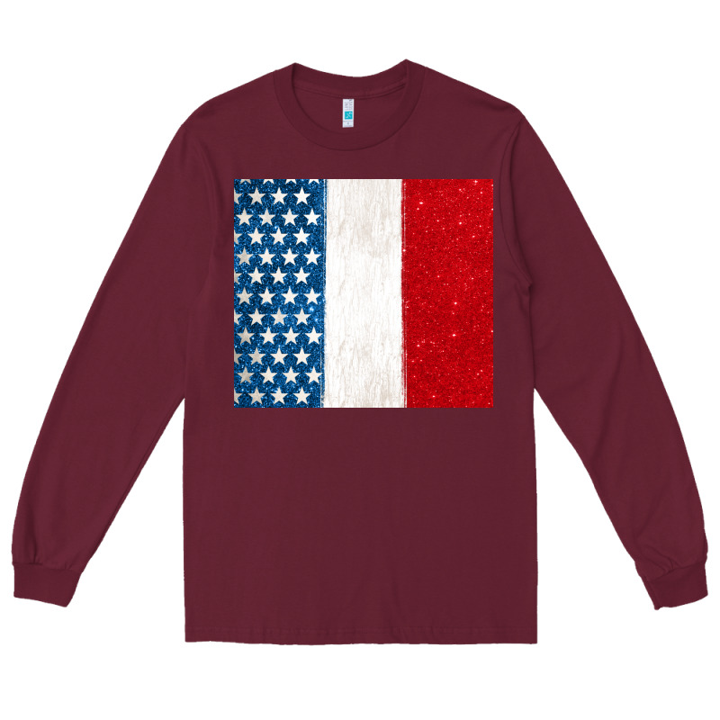 Custom Text American Flag(used Font 'doctrin Long Sleeve Tee by Jasminsmagicworld | Teevron