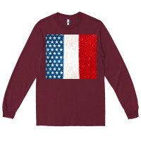 Burgundy custom text american flag(used font 'doctrin Long Sleeve Tee - Jasminsmagicworld