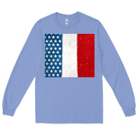 Colony Blue custom text american flag(used font 'doctrin Long Sleeve Tee - Jasminsmagicworld