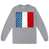 Heather Grey custom text american flag(used font 'doctrin Long Sleeve Tee - Jasminsmagicworld