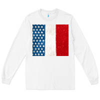 White custom text american flag(used font 'doctrin Long Sleeve Tee - Jasminsmagicworld