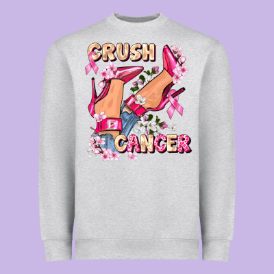Crush Breast Cancer Heavyweight Sweatshirt Designed By Fadigitalartstudio