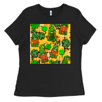 Black St. Patricks gnomies seamless pattern Ladies Tee - BundleAndBundleShop